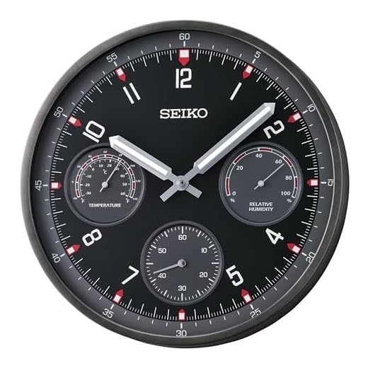 SEIKO Shelby Non Ticking Wall Clock, Black, 13 Inch