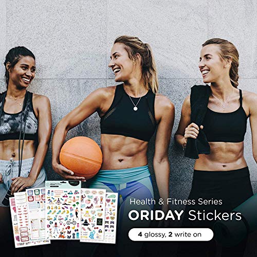 Oriday Health & Wellness, Workout - Set Of 366 Stickers, 6 Sheets For Fitness Stickers - Mom, Student, Habit Tracker, For Monthly, Weekly & Daily Planner, Calendar Or Journal - Sticker Book For Women #TOP5