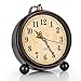Sveglia romana retrò – silenziosa e silenziosa classica in stile europeo, orologio da tavolo vintage vecchio stile analogico al quarzo a batteria, per camera da letto, soggiorno, oro