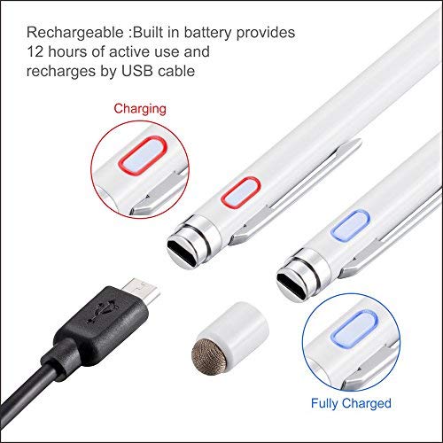 Evach Active Stylus Digital Pen With Ultra Fine Tip Stylus For Ipad Iphone Samsung Tablets, Compatible With Apple Pen,Stylus Pen For Ipad Pro, White #TOP4
