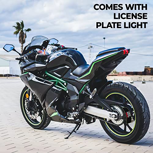 Image of KEMIMOTO Motorcycle License Plate Bracket Universal Curved Side License Plate Holder for Sportster Softail Dyna Sport Bike Compatible with Cruiser Iron 883 1200 Street Glide Forty Eight Sportster s