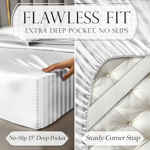 Image of DECOLURE Satin Sheets Full Size | Softer Than Silk | Luxury 4 Pc Bed Set