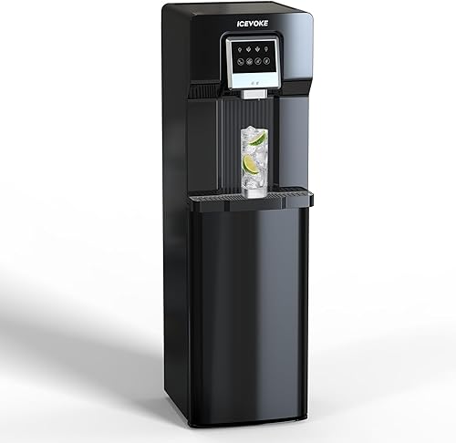 Dispensador de agua de carga inferior 2 en 1 con máquina de hielo para botella de 3 o 5 galones, máquina de hielo de bala integrada, enfriador de