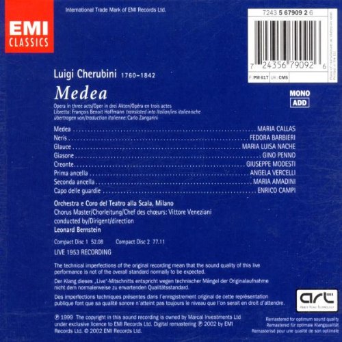 Miniatura 2 de Cherubini Medea complete opera live 1953 with Maria Callas, Fedora Barbieri, Leonard Bernstein, Orchestra & Chorus of La Scala, Milan
