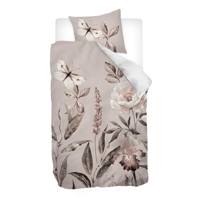 Housse de couette flanelle anti-froid lit simple fleurs multicolores