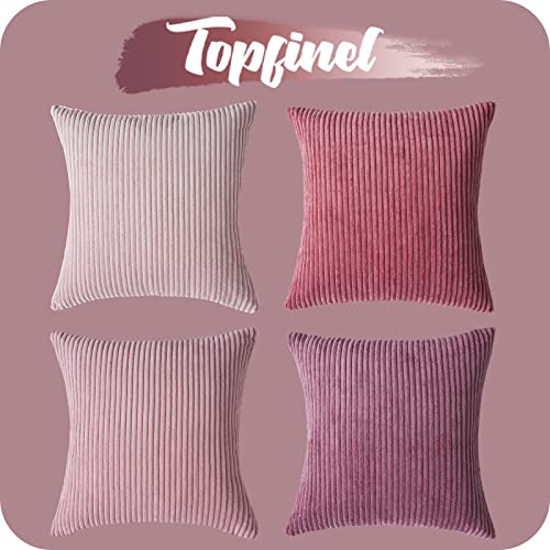 Topfinel Cushions Covers Sets 4 Pink Cushion Covers, Fluffy Bright Decorative 40x40 Cushion Cover - Image 4