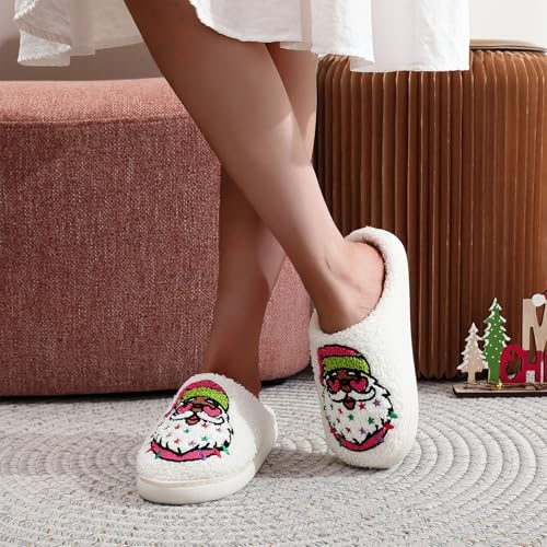 Image of LNERIP Slippers Winter Womens Mens Fluffy Plush Slippers Animals Cute Cartoon House Slippers Cuddly Warm Shoes Indoor Outdoor Girls Women