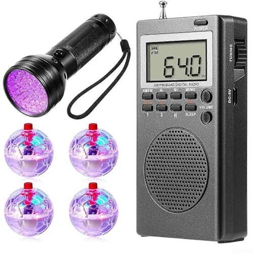 For Paranormal Investigation Kit 4/6 Piece Set With LED Spirits Balls AM/FM Radio Loudspeaker & Flashlight Portable Hunting-Equipment For-Indoor/Outdoor(6PC)