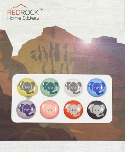 Elephant Heads 8 Pieces Home Button Stickers for iPhone 5 4/4s 3GS 3G, iPad 2, iPad Mini, iPod Touch