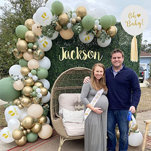 Baby Shower Decoration Boy Girl Baptism Decoration Sage Green with Mummy to be Scarf - Image 4