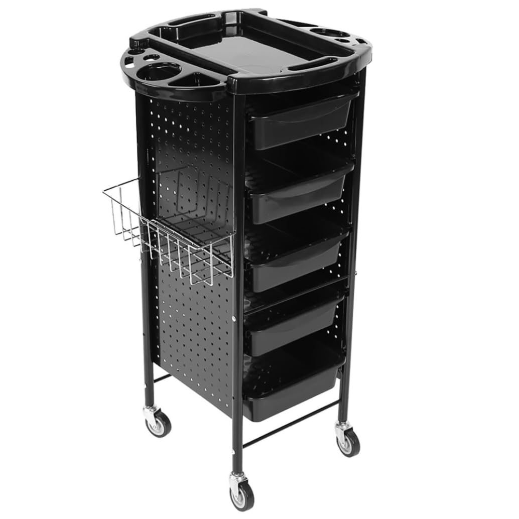 Hair Salon Trolley 6 Tiers Storage Rack Trolley Cart With Wheels For Hair Salon Beauty Hairdressing Tools Organization