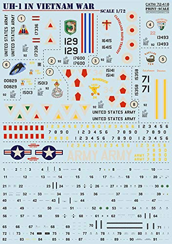 Print Scale 72-418 - 1/72 - UH-1 in Vietnam War Scale Decal Plastic Model kit