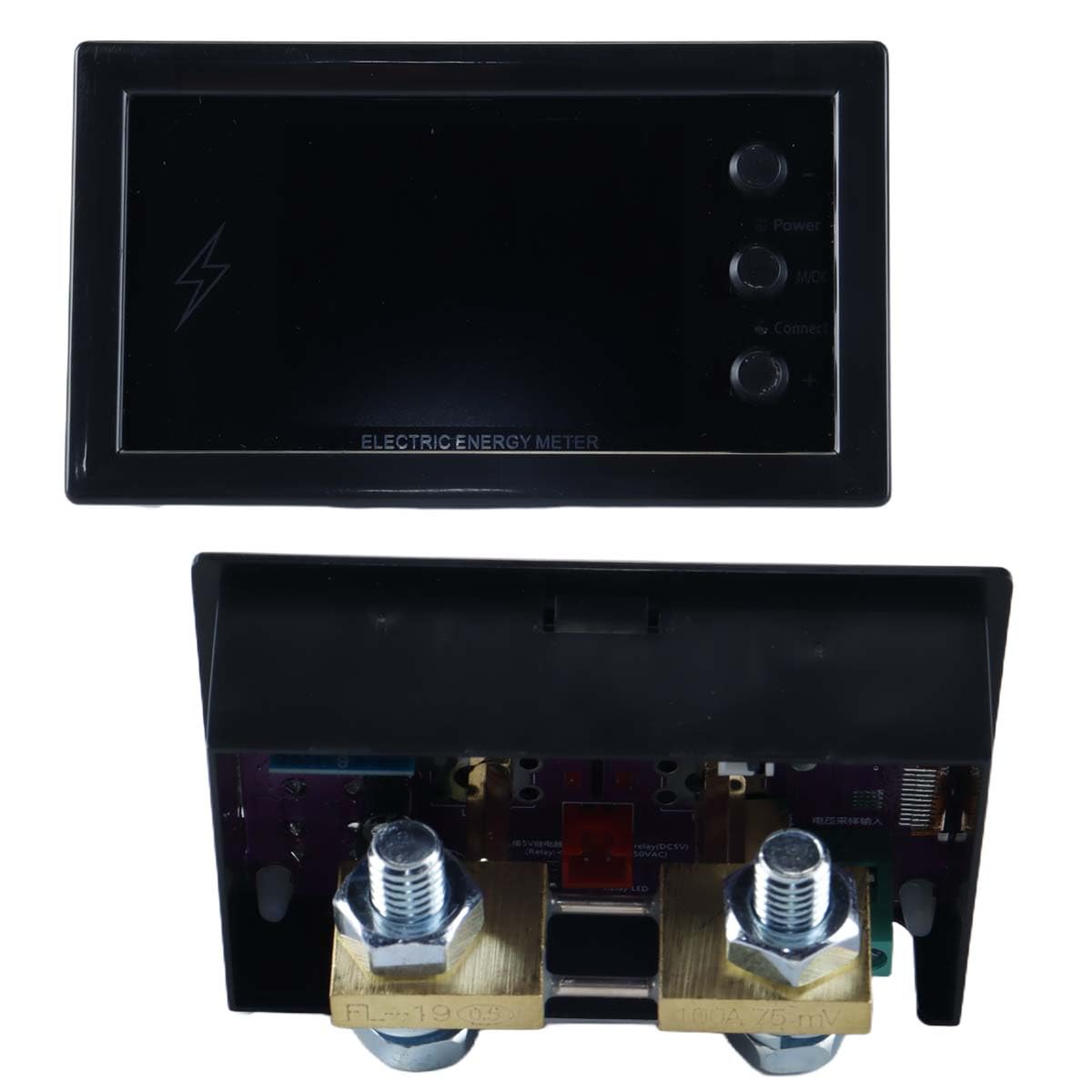 Ausi Ampèremètre/voltmètre DC 0-420 V 100 A, détection à distance WiFi, multifonction, ampèremètre bidirectionnel, écran LCD, multimètre numérique