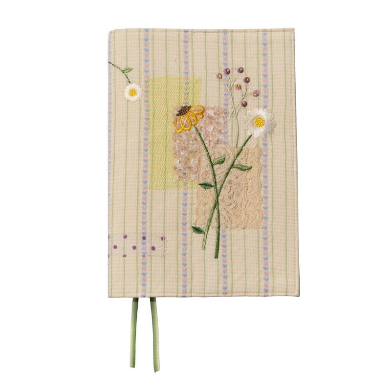 Couverture de livre A5 en coton réglable style patchwork cottagecore