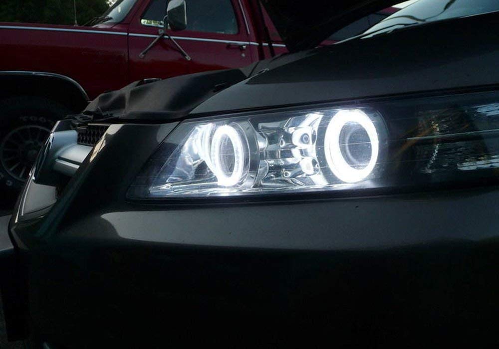 Amazon Com Ijdmtoy 7000k Xenon White Led Angel Eye Halo Rings Kit Compatible With 07 08 Acura Tl Or Tl Type S Retrofit Required Automotive
