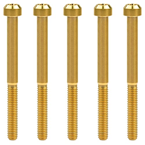 Image of Titanium Torx Square Head M6 x 10 15 20 25 30 35 40 45 50 60 65 70 80mm Screw Pack of 5 (Gold, M6x70mm)
