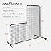 SHANTRA L Screen Baseball for Batting Cage, 7x7 ft Baseball Pitching Net with Wheels, Portable L Screen for Pitcher Protection, Baseball & Softball Pitching Net Includes Carry Bag and Ground Stakes