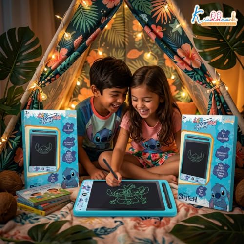 Image of Stitch Theme LCD Writing Tablet for Kids, 8.5 Inch Electronic Drawing Pad & Magic Slate, Portable Rewritable Doodle Board,Educational Birthday Return Gift for Boys & Girls 3-9 Years, Blue