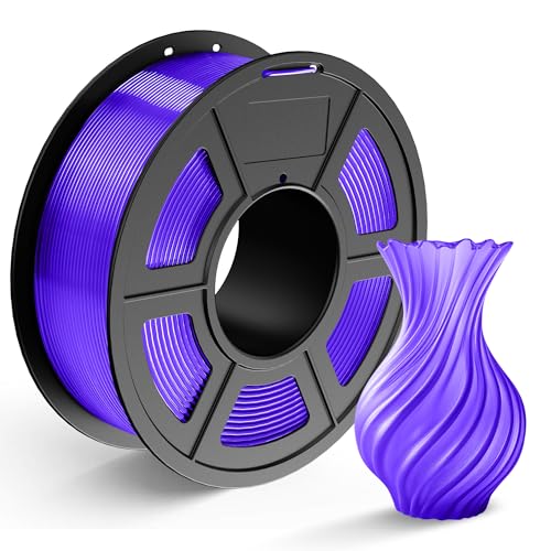 Image of TECBEARS PLA 3D Printer Filament, PLA Filament 1.75mm, Neatly Wound 3D Printing Filament, Dimensional Accuracy + /- 0.02 mm, 1Kg Spool(2.2 lbs), Fits for Most FDM 3D Printers, PLA Transparent Purple
