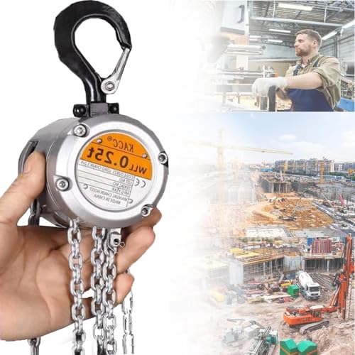 Paranco Manuale a CXatena con Gancio Robusto Paranco a Catena 250kg 500kg 3m Manuale Leggero Singolo per Cantieri Garage Magazzini Officine - Paranco A Catena Manuale Invertita