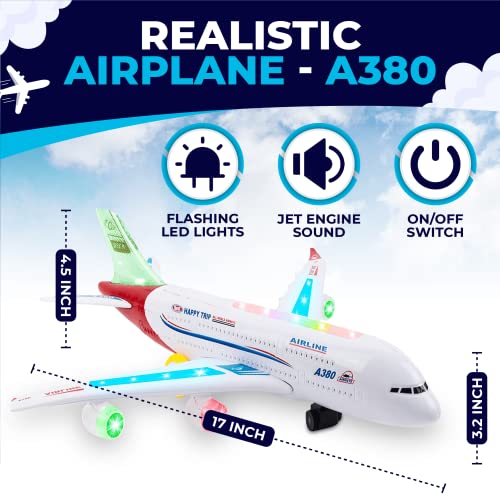 image for Toysery Airplane Toys for Kids, Bump and Go Action, Toddler Toy Plane 