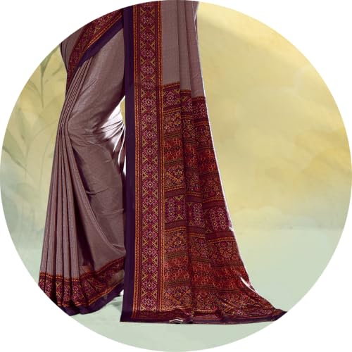 Image of Jaanvi fashion Women's Crepe Silk Saree with Unstitched Blouse Piece | Soft Lightweight Traditional Ethnic Wear Saree for Party, Wedding, Festival