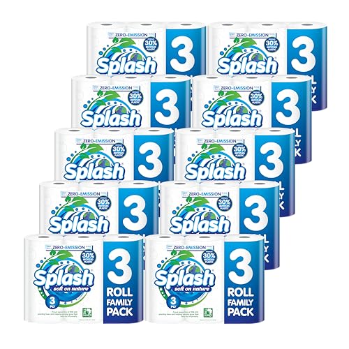 Super Strong 3pack Splash Soft on Nature XL Rolls, 3PLY Eco Friendly Jumbo Kitchen Towel Paper (30)
