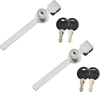 UFURMATE Glass Door Lock, 2Pcs Zinc Alloy Security Glass Case Lock No Drill Sliding Glass Door Ratchet Lock Drawer Display Case Locks with Keys for 5-10mm Thick Glass Door