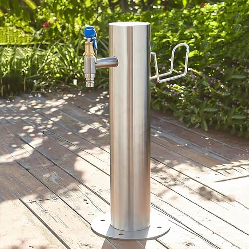 304 Stainless Steel Vertical Garden Water Column with Spray Gun & Accessories - Durable Outdoor Fountain Irrigation Solution, 13x86cm (5.1x33.9in), Stylish Silver Finish