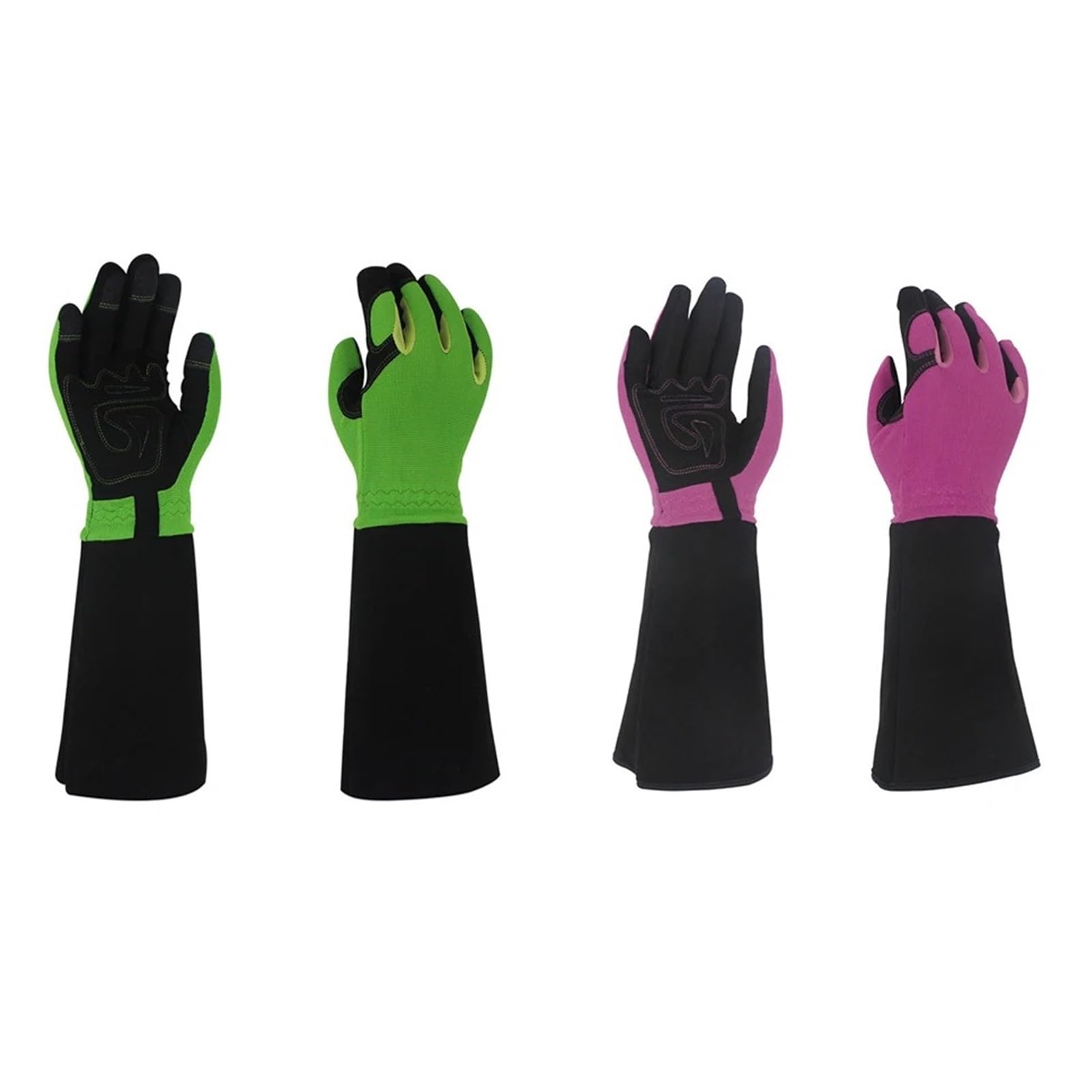 Guanti da Giardinaggio All'aperto Donna Uomo A Prova di Spina Manica Lunga Lavoro Resistente all'Usura Strumenti Protettivi Rifinitura Morbida Antiscivolo Respirabile Comodo(Green+Red)