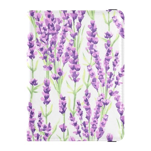 Custodia per passaporto per donne e uomini per da viaggio con blocco RFID fiori di lavanda Fiori di Taglia unica Casual