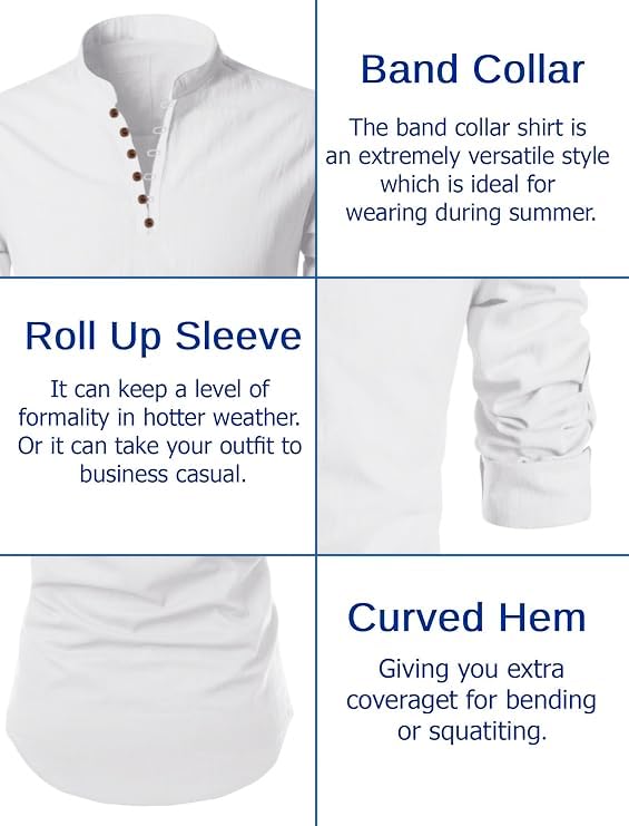 Image of FINIVO FASHION Men's Cotton Blend Regular Full Sleeve Straight Short Kurta Shirt, Casual and Formal Wear