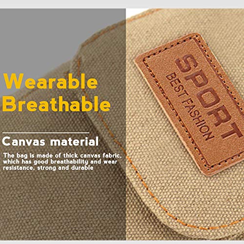 KSIBNW 7"Heuptas voor Mannen Canvas Riem Portemonnee Tas met 3 Zakken Heuptas Heuptasje Waterdichte Tactische Telefoonhouder Portemonnee Outdoor Heuptas met Riemclip voor maximaal 7 inch Telefoon - Image 5