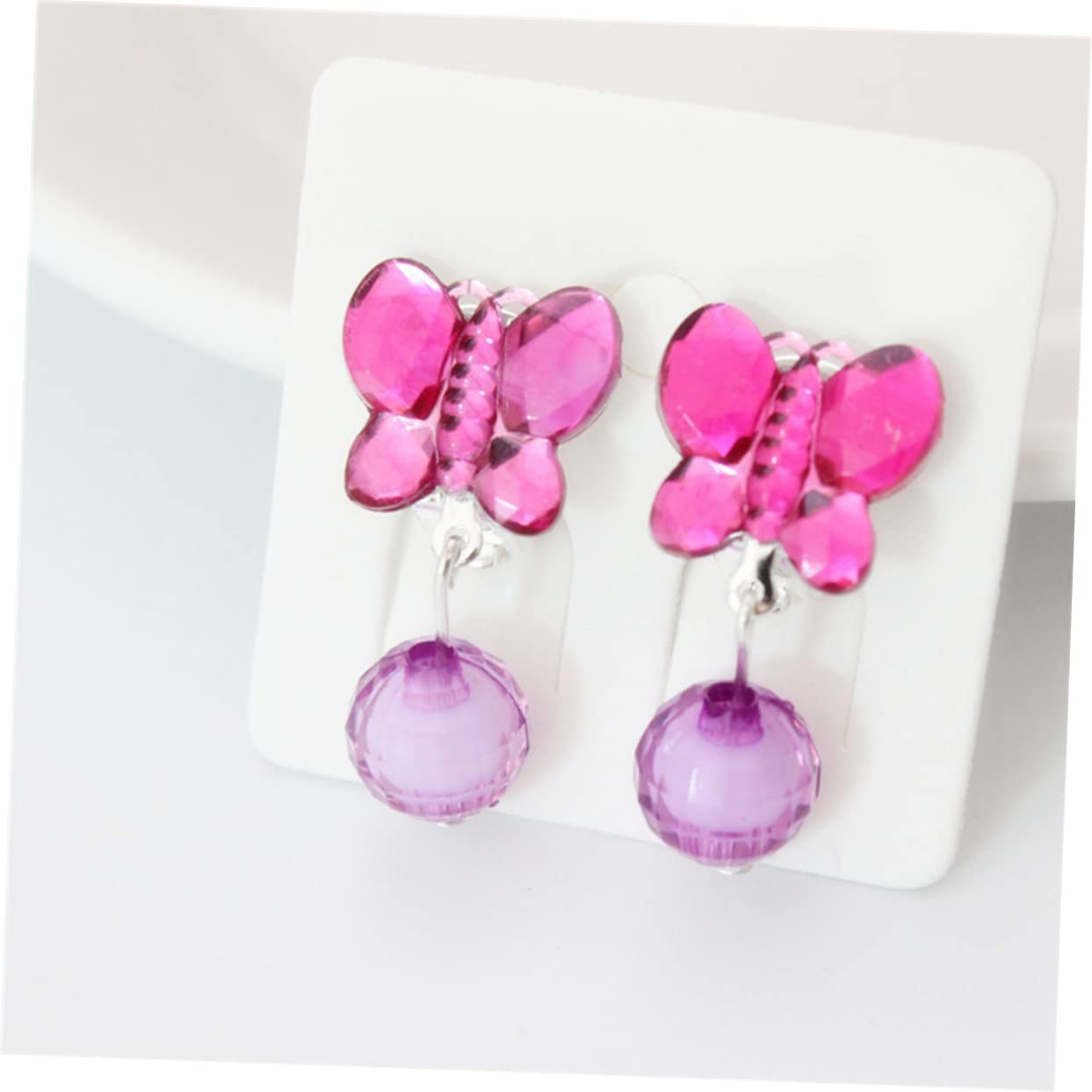 GARVALON Fashionable Clip-on Earrings Girls 7 Pairs Set Acrylic Little Kids Accessory for Dress-up Parties