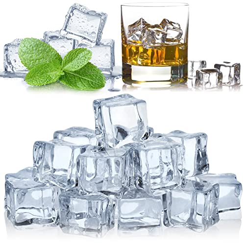 YHSKJCD 50 Piezas Cubitos de Hielo Artificial, Cubitos de Hielo de Plástico de Acrílico Cubitos de...