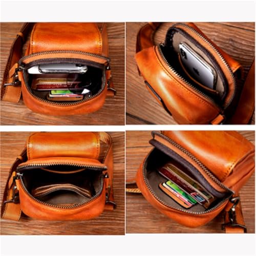 Men Vintage Crossbody Bag, PU Leather Satchel Pouch, Small Messenger Bags, Waterproof Casual, for Travel Work Business3