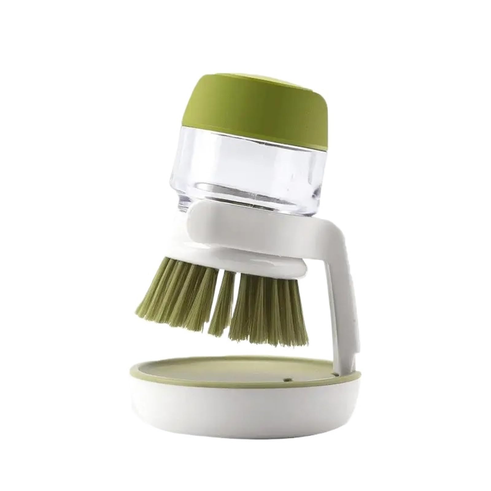 WZPTLKIBAD Dish Brush with Soap Dispenser and Tray, Handheld Palm Brush