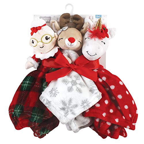 Image of Hudson Baby Unisex Baby Animal Face Security Blanket, Mrs Claus, One Size