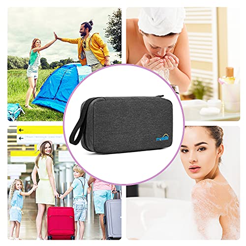 Hanging Travel Toiletry Bag for Men and Women, Waterproof Hygiene Bag with Swivel Hook, Zippers and Compartments for Wash Bag, Makeup, Organiser for Suitcase (Black)