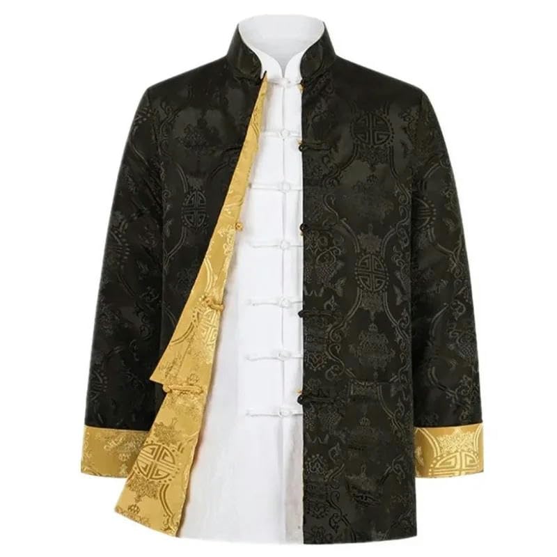 Tang Suit Hanfu Men Silk Coats Chinois Retro Tops Chinese Style Reversible Jackets Chinese Traditional Top for Male4