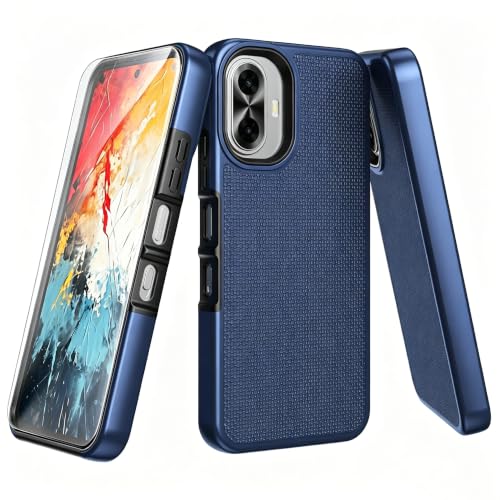 Coque TCL K70 5G de qualité militaire rigide avec protection écran bleu
