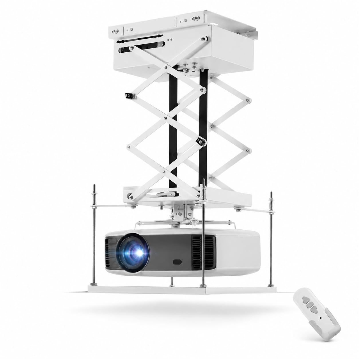 Proiettore motorizzato, sollevatore a soffitto con telecomando, ascensore elettrico per montaggio a soffitto, supporto per proiettore regolabile in altezza per home theater, sala riunioni, scuola e