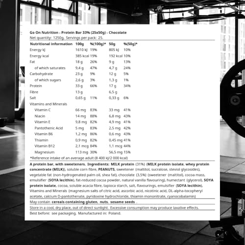 Go On Nutrition Protein Bar 33%, Chocolate, 24 Riegel x 50 g, 1.2 kg
