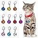 LAMXD 10 x Glöckchen für Katzenhalsband, Hundehalsband-Anhänger, bunte kleine Glöckchen mit Verschlüssen, Haustier-Halsband-Zubehör, Festival, Party, Basteln, Dekoration, Metall Silber