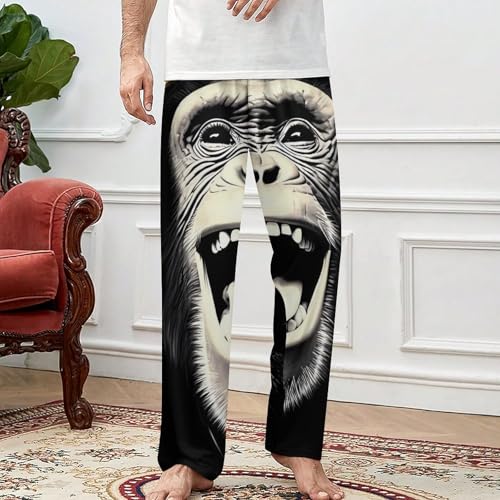 Laugh Monkey Chimp Men's Pajama Pants Casual Lounge Pant Pj Bottoms for Men with Pockets and Drawstring Soft3