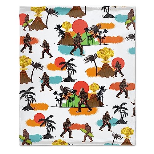 Prabhutaratna Hawaiian Gorilla Blanket Soft Cozy Throw Blankets Flannel Blankets for Couch Bed Living Room 60