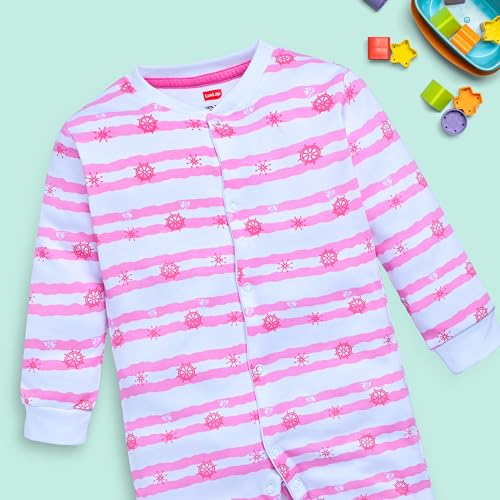 Image of LuvLap Baby Boys and Girls 100% Cotton Full Sleeve Romper /Bodysuit Pack of 3