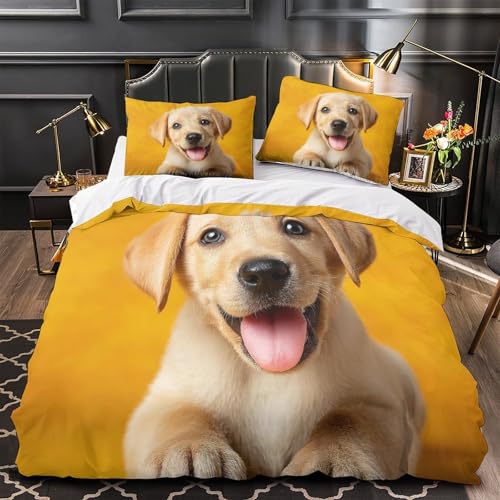 Housse de couette microfibre hypoallergique ultra douce imprimé chiot