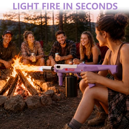 Image of ARTFLAMM Turbo Propane Torch Gun with One-Touch Max Flame Boost, Powerful Blow Torch with Adjustable Flame for Weed Removal, BBQ, Fire Starting, Grilling & Outdoor Use