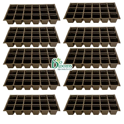 Image of Bio Blooms Seedling Tray for Plants, Reusable Germination Tray, Nursery Trays for Seedling, Sapling, Seed Starter & Growing Tray, 18 Cells Set of 10